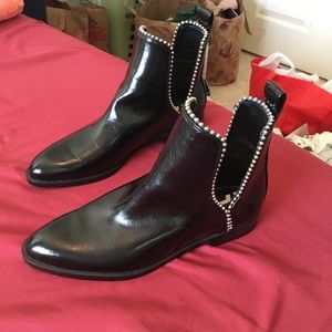 Zara black studded boots sz 38
